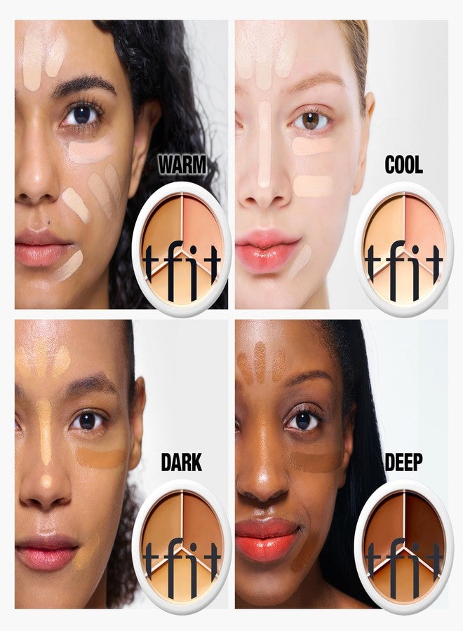 TFIT Cover Up Pro Concealer Palette - 3-in-1 Full Coverage Color Correcting Cream for Dark Circles, Spots, Puffiness (B01 Corrector, 15g) - Image 4