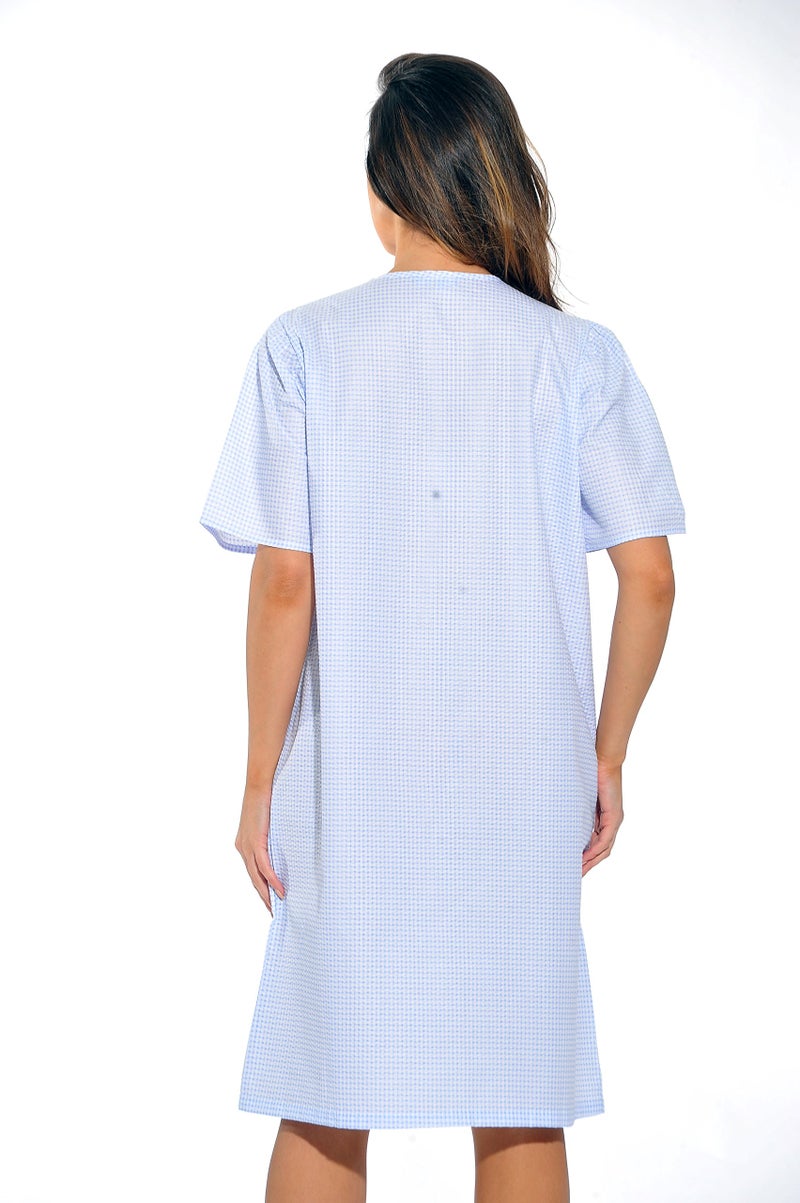 Dreamcrest 8511-Blue-XL Short Sleeve Duster/Housecoat/Women Sleepwear - Image 3