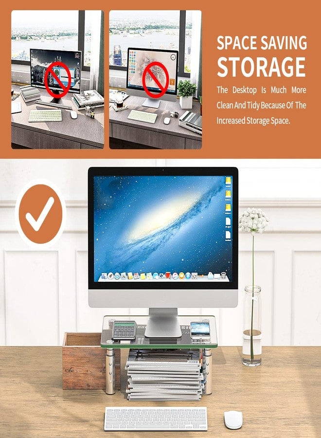 Hemudu Monitor Stand Riser, 3 Height Adjustable Laptop Stand Riser , Monitor Stand Riser 11.8"x 8.1" Stand for PC, Computer, Laptop Clear HD06T-001 - Image 4