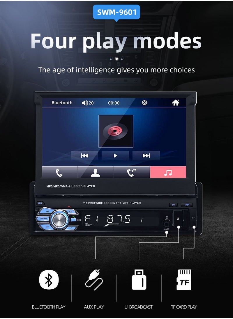 SWM - Car MP5 Player 7in Screen Car Stereo AM FM Radio BT Video Media Player Contact Screen Car Electronics - Image 1