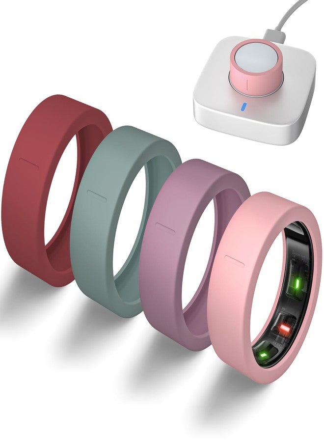 BandRain Ultra-Thin Covers Compatible with Oura Ring Gen 4/Oura Gen 3 Cover, Anti-Scratch Elastic Silicone Protector Case Smart Rings Accessories for ULTRAHUMAN Ring AIR Women Men (Set 8, S (6/7/8/9/10)) - Image 1