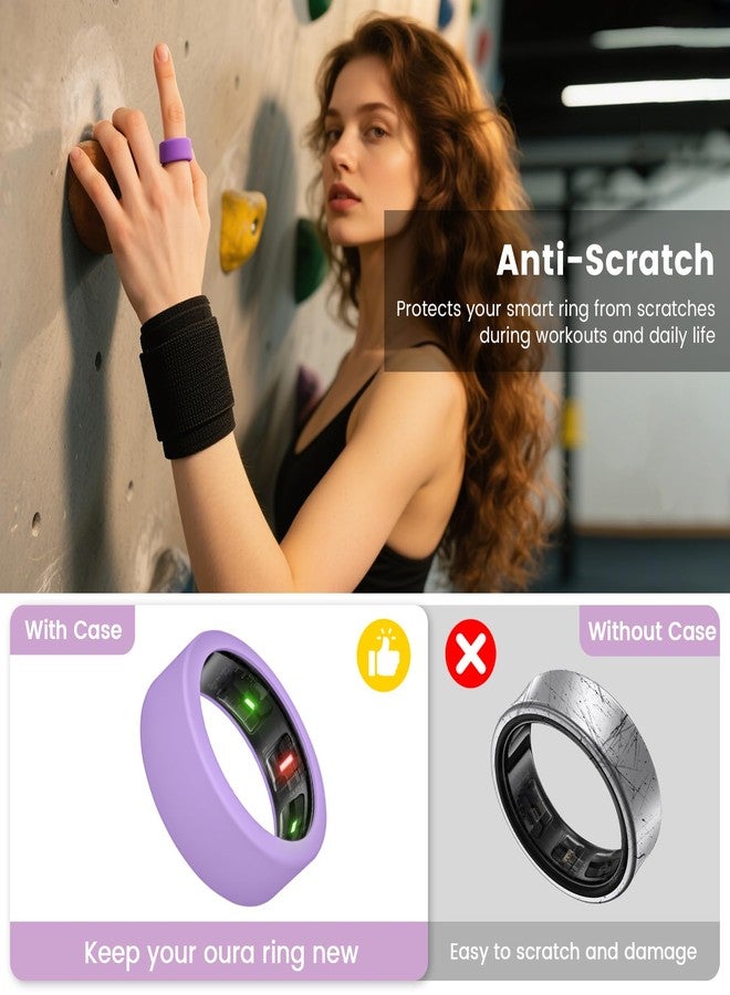 BandRain Ultra-Thin Covers Compatible with Oura Ring Gen 4/Oura Gen 3 Cover, Anti-Scratch Elastic Silicone Protector Case Smart Rings Accessories for ULTRAHUMAN Ring AIR Women Men (Set 8, S (6/7/8/9/10)) - Image 4
