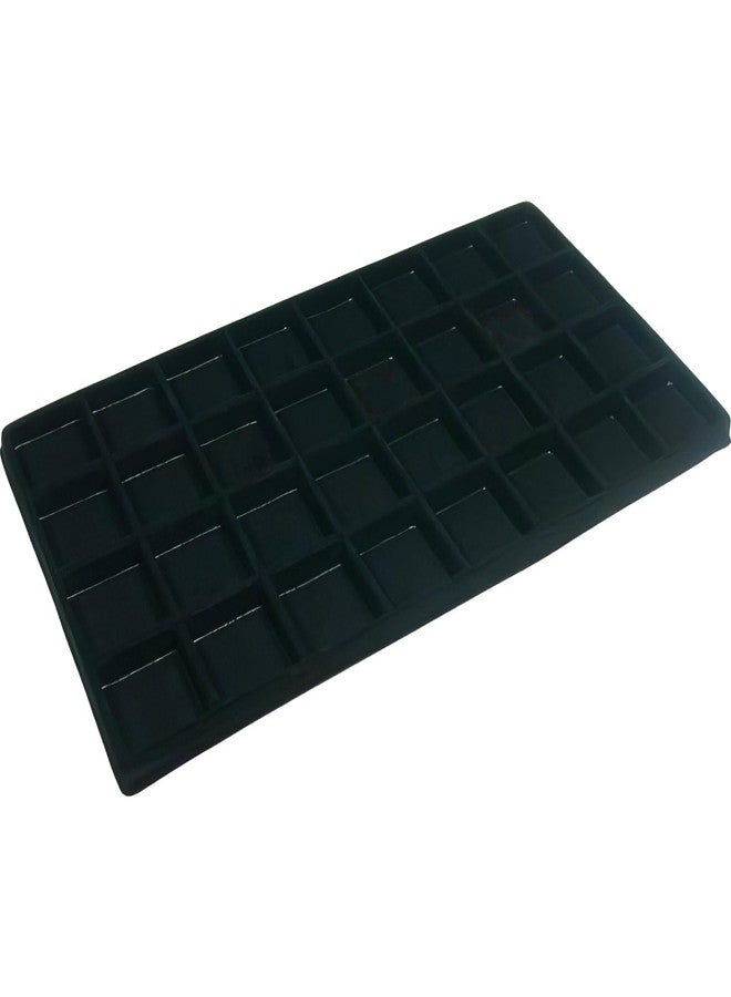 FindingKing Jewelry Box Holder Tray 32 Earring Display Case Organizer Storage Black Clear - Image 2