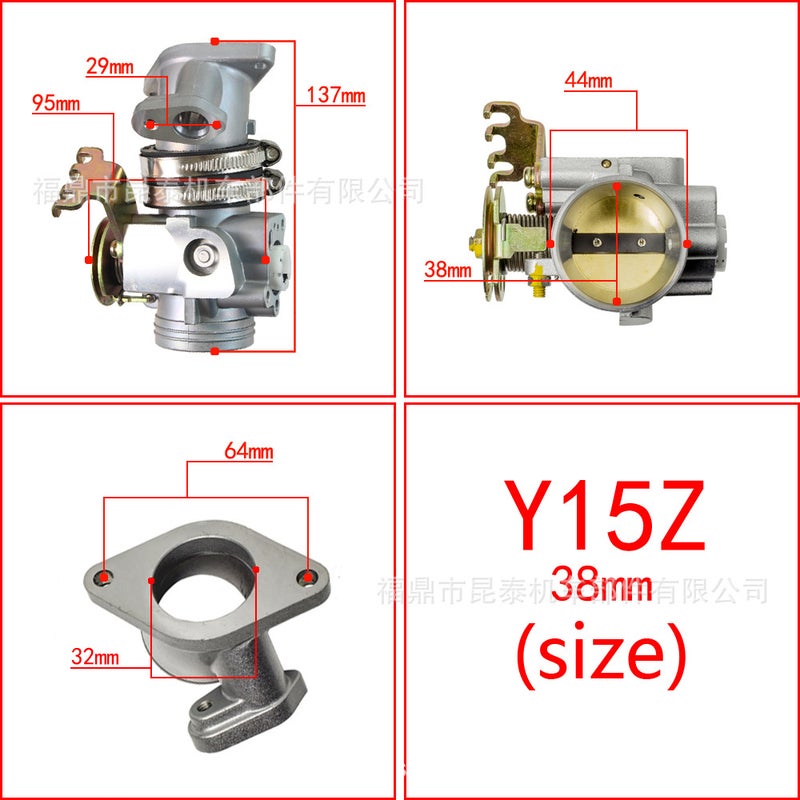 Generic Throttle body 32/34/36/38/40mm For Y15 Z ZR LC150 EXCITER150 motorcycle Y15Z-38MM 