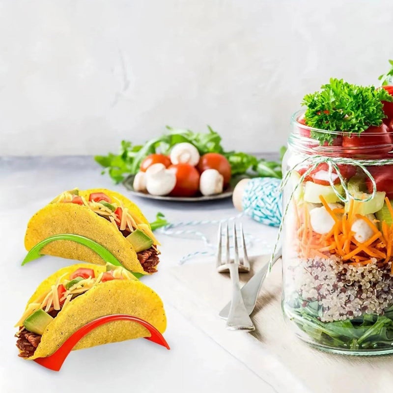 Green 6Pcs Tacos Holder Stand Serving Tray Snack Display Kitchen Tool - Image 5