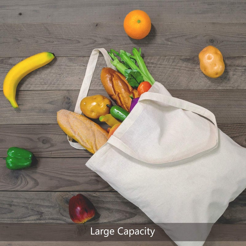 TOPDesign 6 | 12 | 24 | 48 | 192 Pack Economical Cotton Tote Bags, Lightweight Medium Reusable Grocery Shopping Cloth Bags, Suitable for DIY, Advertising, Promotion, Gift, Activity (6-Pack) - Image 4