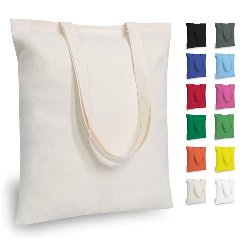 TOPDesign 6 | 12 | 24 | 48 | 192 Pack Economical Cotton Tote Bags, Lightweight Medium Reusable Grocery Shopping Cloth Bags, Suitable for DIY, Advertising, Promotion, Gift, Activity (6-Pack) - Image 1