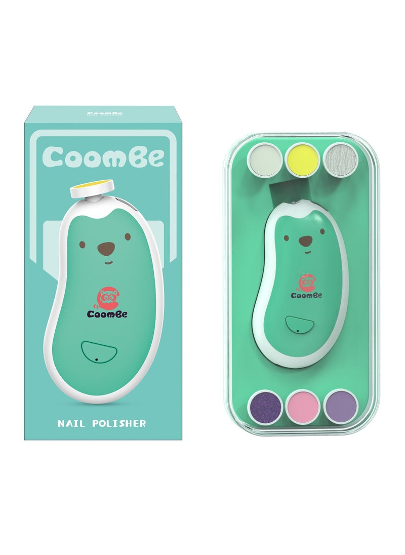 CoomBe Rechargeable Electric Baby Nail File/Nail Trimmer/Nail Cutter/Nail Clipper With Night Light and 6 Filing Heads for Baby and Adult  - Image 1