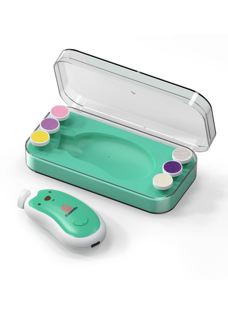 CoomBe Rechargeable Electric Baby Nail File/Nail Trimmer/Nail Cutter/Nail Clipper With Night Light and 6 Filing Heads for Baby and Adult  - Image 2