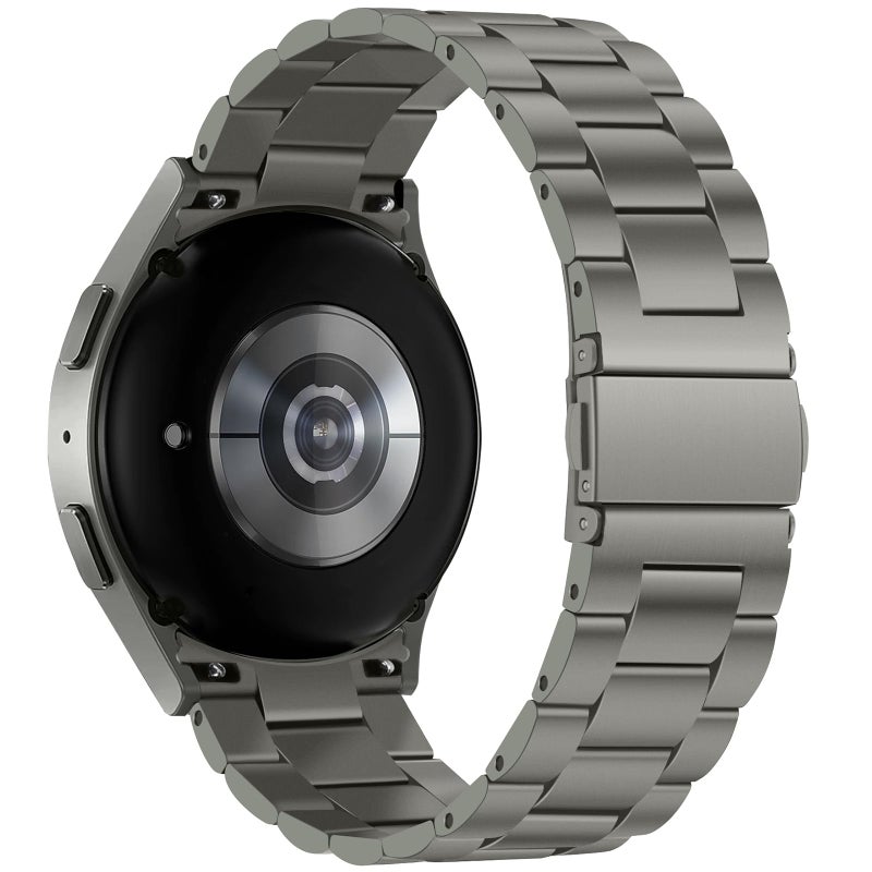 Anlinser No Gap Bands Compatible with Samsung Galaxy Watch 7/6/5/4/FE Band 44mm 40mm/Watch 6 Classic Band 47mm 43mm/Watch 5 Pro 45mm/Watch 4 Classic, 20mm Metal Strap for Women Men, Gray Titanium - Image 2