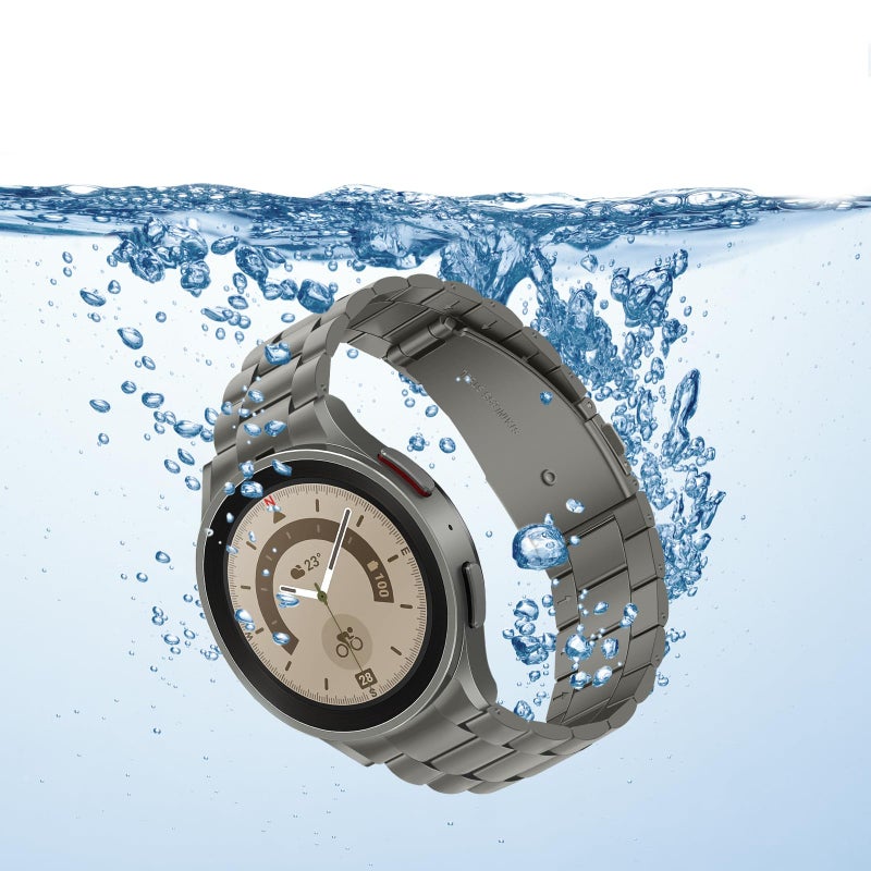 Anlinser No Gap Bands Compatible with Samsung Galaxy Watch 7/6/5/4/FE Band 44mm 40mm/Watch 6 Classic Band 47mm 43mm/Watch 5 Pro 45mm/Watch 4 Classic, 20mm Metal Strap for Women Men, Gray Titanium - Image 4