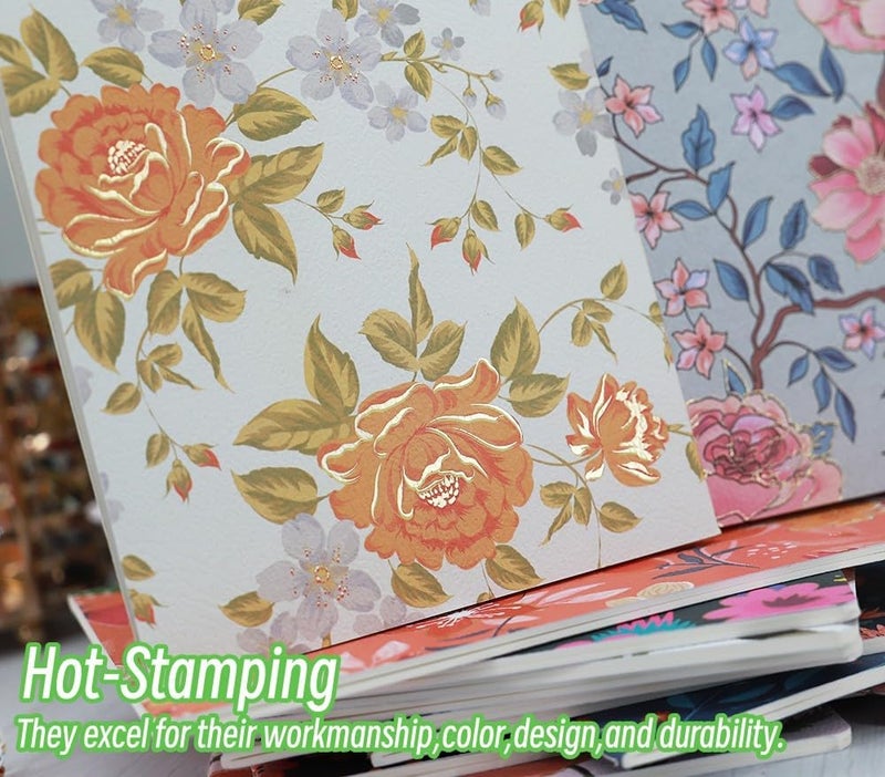 Wotion Composition Notebook Journals -12 Pack with 60 Lined Pages, 30 Sheets, Sewn Binding, Hard Cover Books Embossed Cover in Floral Bliss Pattern (5.75 x 8.35 Inches) for School, Office, or At-Home Use - Image 4