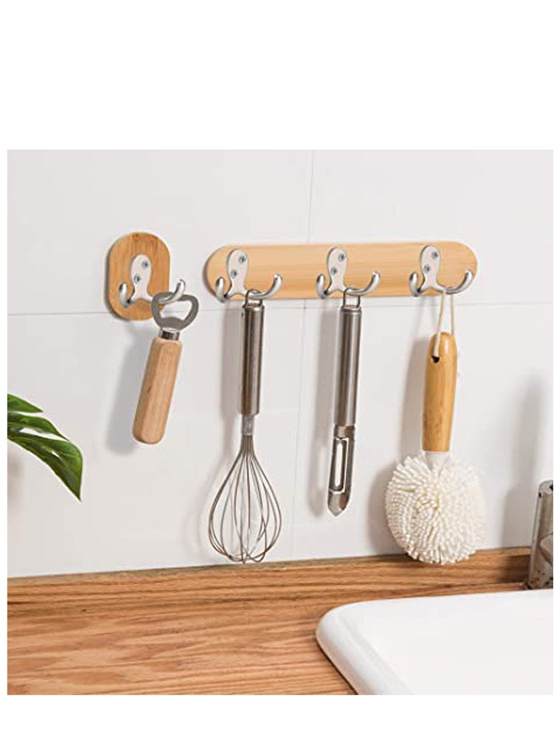 SYOSI 10 Pcs Double Prong Coat Hooks Hardware, Silvery Towel Hooks Wall Mounted with 20 Screws, Metal Hooks for Hanging Coats, Towel, Hat, Key, Bag  - Image 3