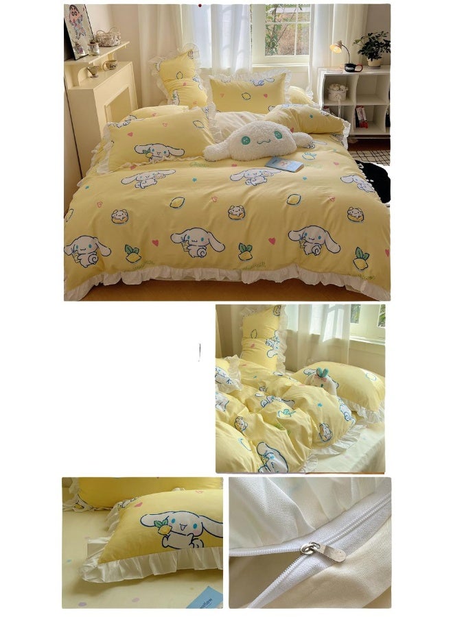 4-Piece Cinnamoroll Cotton Comfortable Set Bed Sheet Set Children'S Day Gift Birthday Gift 200X230cm - Image 3