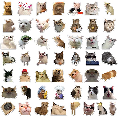 LCCZRY 50Pcs Cat Stickers Pack, Kawaii Vinyl Waterproof Stickers for Laptop, Water Bottle, Skateboard, Luggage, Car Bumper - Cute Cat Designs for Girls, Kids, Teens - Image 3