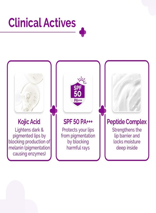 ذا ديرما كو مرطب شفاه ديرما كو بحمض الكوجيك 1% مع عامل حماية من الشمس SPF 50 PA +++ | مع مركب الأربوتين والببتيد | يقلل تصبغ الشفاه | يحمي من أضرار أشعة الشمس | للشفاه الداكنة والمتصبغة | للرجال والنساء | 4.5 غرام - Image 4