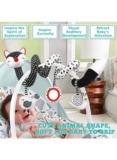 Beauenty Black And White Fox Spiral Activity Plush Hanging Rattles Toys  - Image 2
