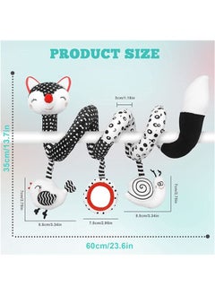 Beauenty Black And White Fox Spiral Activity Plush Hanging Rattles Toys  - Image 4