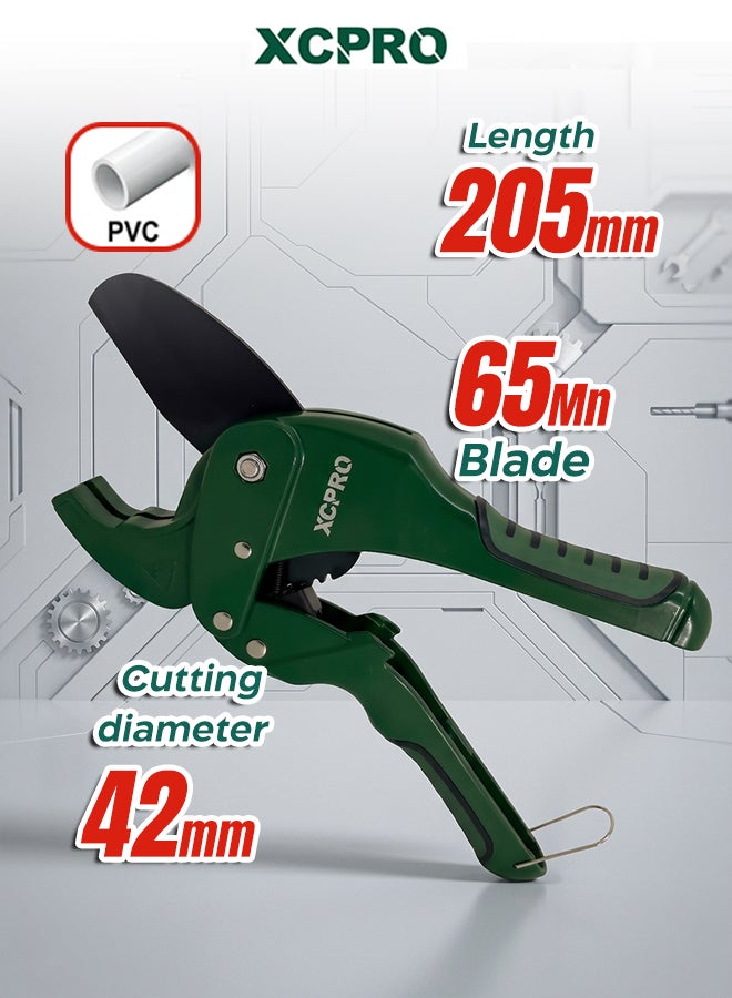 PVC Pipe Cutter 205mm 65Mn Blade Auto Open Aluminum Handle