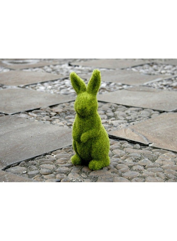 PEI  AN European Resin Simulation Plush Rabbit Home Garden Courtyard Grassland Outdoor Window Shooting Easter Ornaments  - Image 1