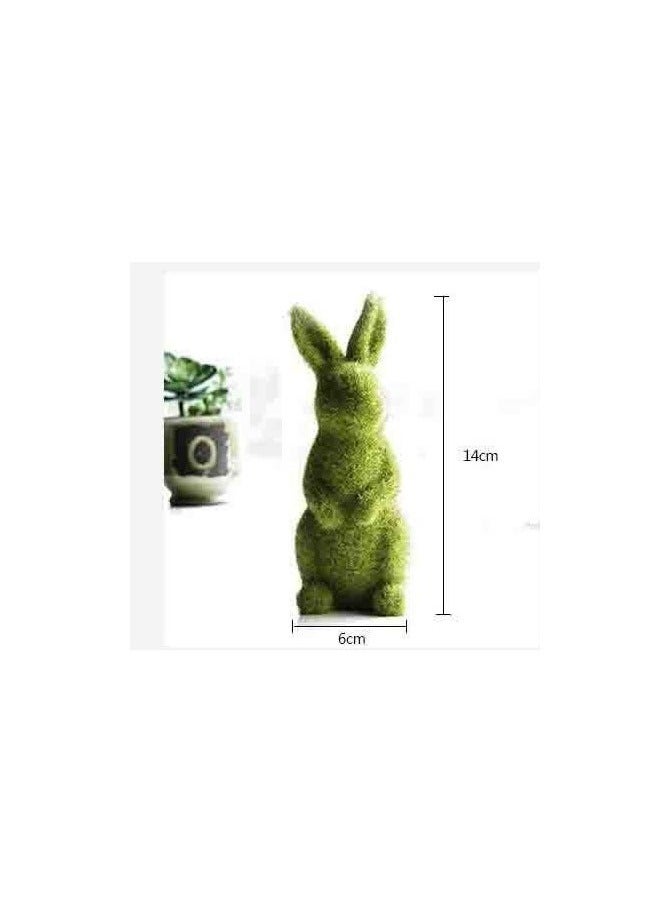 PEI  AN European Resin Simulation Plush Rabbit Home Garden Courtyard Grassland Outdoor Window Shooting Easter Ornaments  - Image 3
