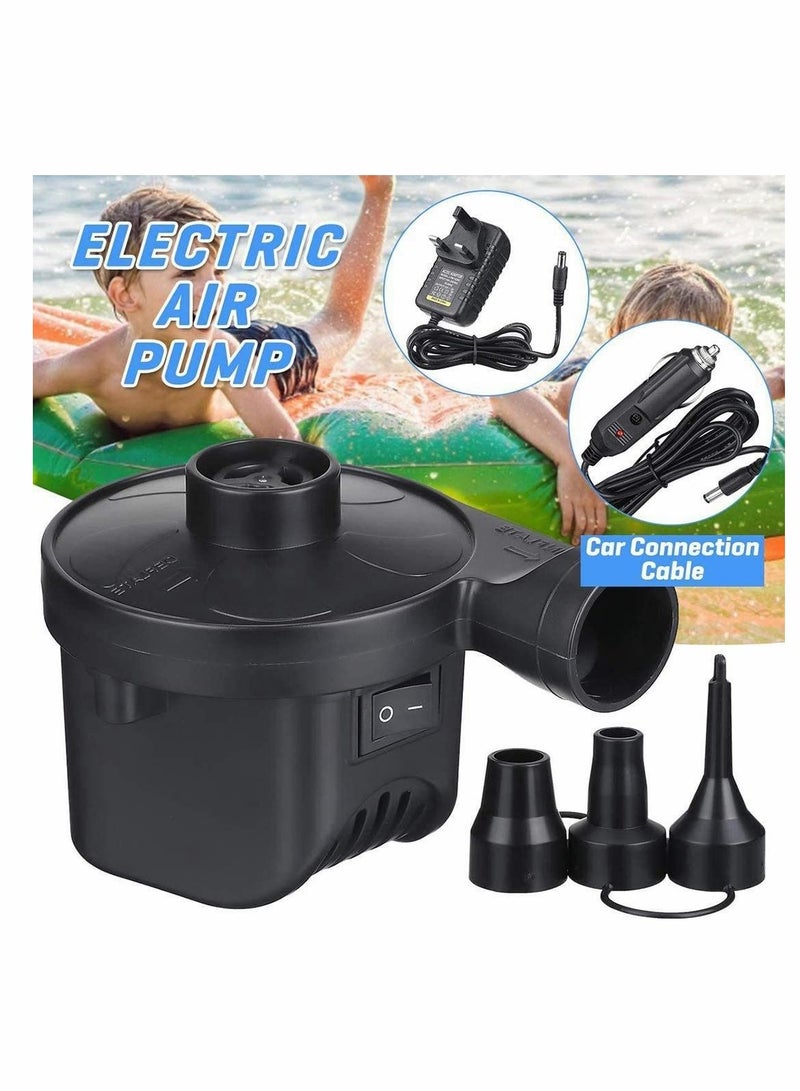 Electric Air Pump, Camping Pumps Inflator, Deflator for Airbeds, Paddling Pools, Toys, Inflatable Sofa, Raft Mattress, with 3 Nozzles, 50W - Image 1