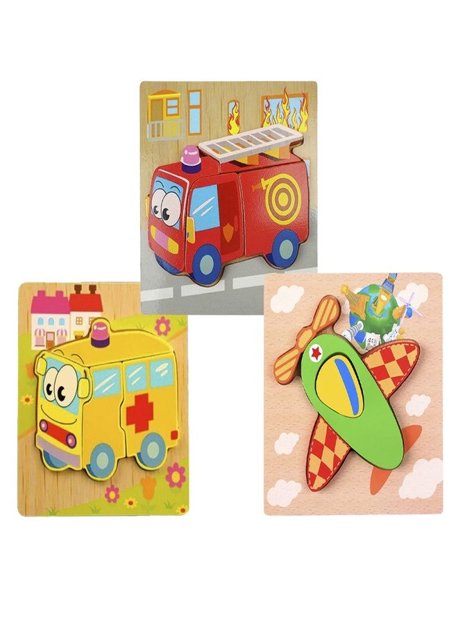 ويش كي مجموعة أحجية WISHKEY الخشبية على شكل حيوانات ومركبات، لعبة مطابقة تعليمية للأطفال الصغار، لعبة تعليمية لمرحلة ما قبل المدرسة، أحجيات بتصميم عشوائي للأطفال الصغار والأطفال (عبوة من 4 قطع، متعددة الألوان) - Image 4