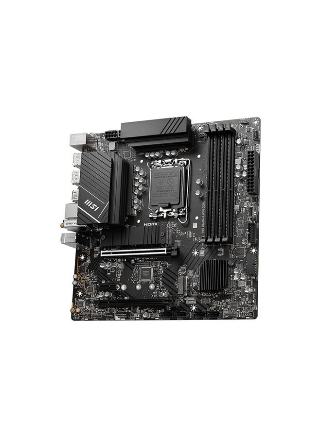 MSI Pro B760M-A Wifi Intel mATX Motherboard, LGA 1700 Socket, DDR4 Support, Wifi 6E/ Bluetooth 5.3, B760 Chipset, 2.5 LAN, PCIe 4.0, HDMI Black - Image 2