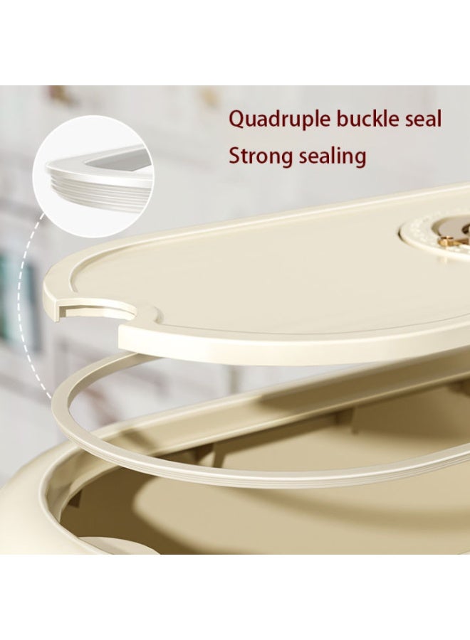 Rice bucket 5kg/10kg Nordic Rice Storage Box with Time Scale Narrow Type Rice Bucket Household sealed rice tank Barrel Sealed Dispenser for Flour Grains Kitchen Storage Container Insect-Proof - Image 2