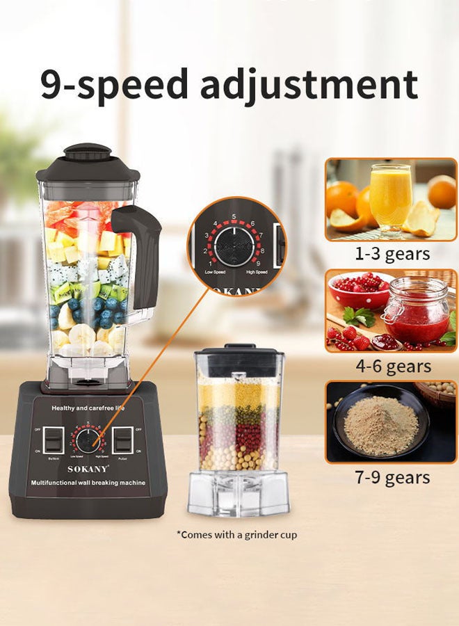 sokany 9 Speeds Countertop Blenders,2 in 1 Electric Blender,2.5L Large Capactiy Professional Food Blender for Kitchen Smoothies Shakes Ice Crushing Frozen Fruits Soups,5000W,SK-666 - Image 2