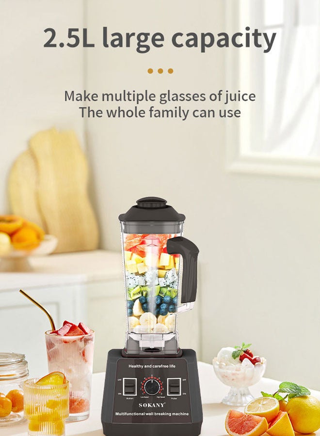 sokany 9 Speeds Countertop Blenders,2 in 1 Electric Blender,2.5L Large Capactiy Professional Food Blender for Kitchen Smoothies Shakes Ice Crushing Frozen Fruits Soups,5000W,SK-666 - Image 4