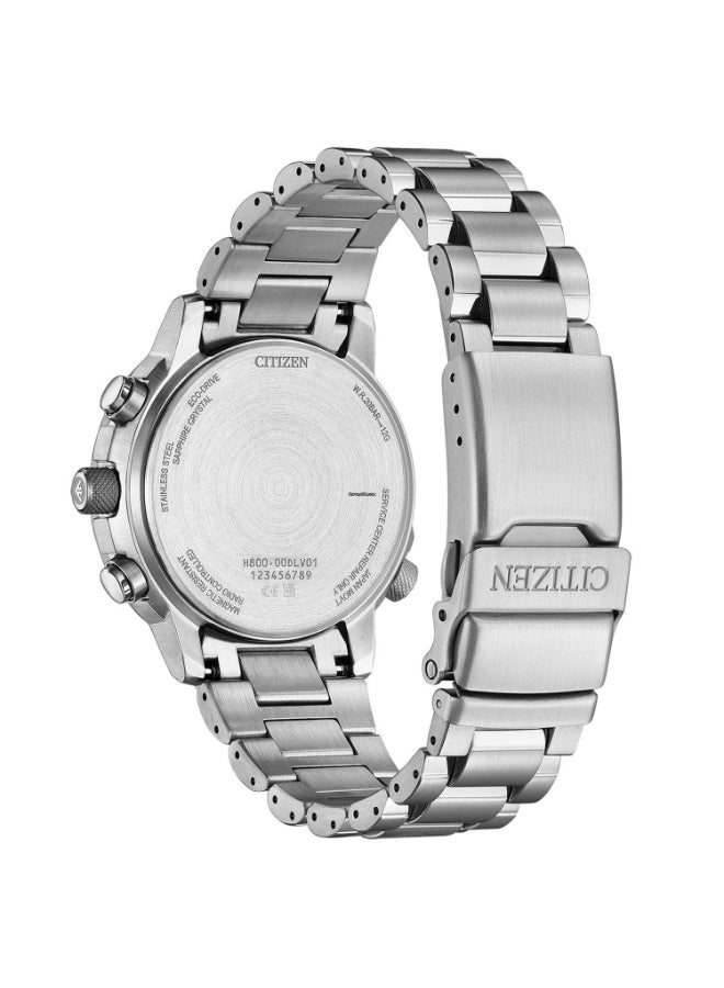 CITIZEN Promaster Sky Eco‑Drive Men's Watch AT8300‑58E, 41 mm Black Dial, Stainless Steel Bracelet, Radio‑Controlled Chronograph, 200 m WR - Image 4