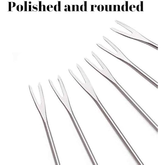 ريحني 6 قطع من شوك الفوندو بمقبض خشبي مانع للحرارة، شوك فاكهة بألوان عشوائية، مناسبة لنافورة الشوكولاتة وحلوى فوندو الجبن - Image 3