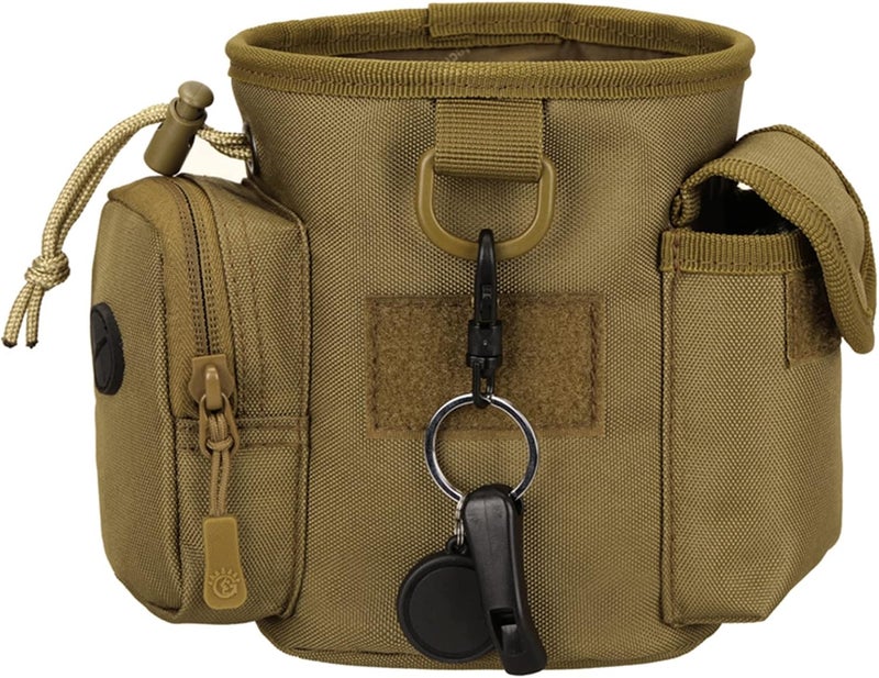 cheekyglo Vintage Holster Waist Pouch Fanny Pack Casual Dog Walking Bag Puppy Training Treat Snack Bait Pet Feed Waist Pocket,Brown - Image 4