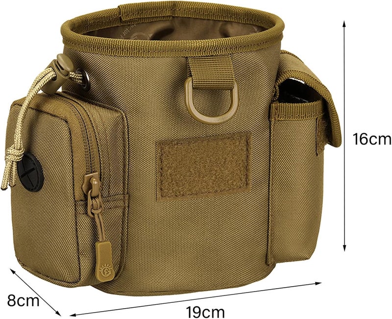 cheekyglo Vintage Holster Waist Pouch Fanny Pack Casual Dog Walking Bag Puppy Training Treat Snack Bait Pet Feed Waist Pocket,Brown - Image 2