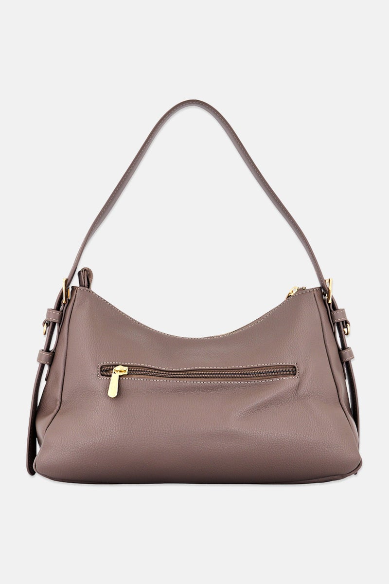 Kathy Ireland Women Brand Logo Shoulder Bag, Taupe - Image 4