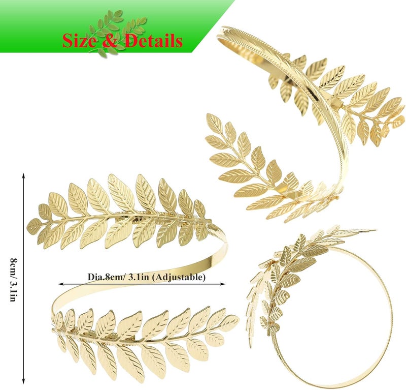 RechicGu Leaf Tree Bracelet Upper Arm Cuff Armlet Bangle Bracelet Armband Greek Roman Laurel Christmas Tree Leaf Festival Bridal - Image 5