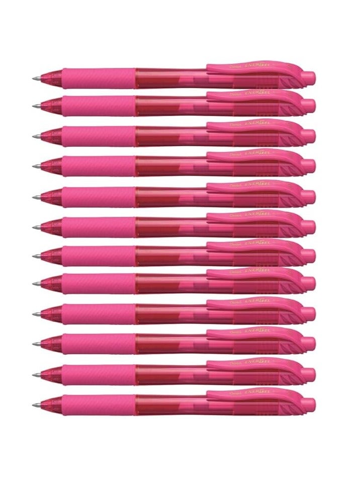 بنتل قلم جل انيرجيل اكس، PE-BL107-PH، رأس 0.7 ملم، وردي، 12حبة/علبة - Image 3