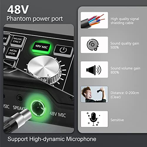 Hayner-Seek Podcast Equipment Bundle for 2, Audio Mixer with Condenser Microphone and 48V Phantom Power Supply Audio Interface for Live Stream Record Game - Image 4