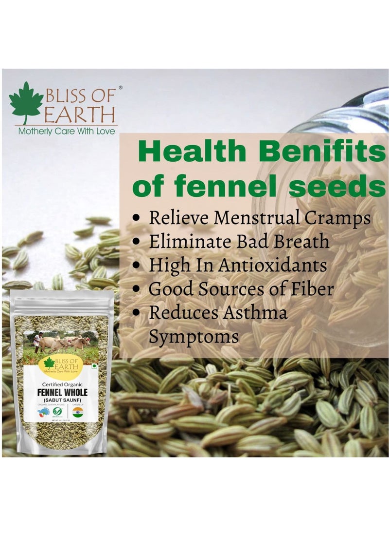 BLISS OF EARTH - 1KG Fennel seed Saunf Indian Spice Fresh & Sweet Great for Weight loss digestive health or Cooking - Image 1