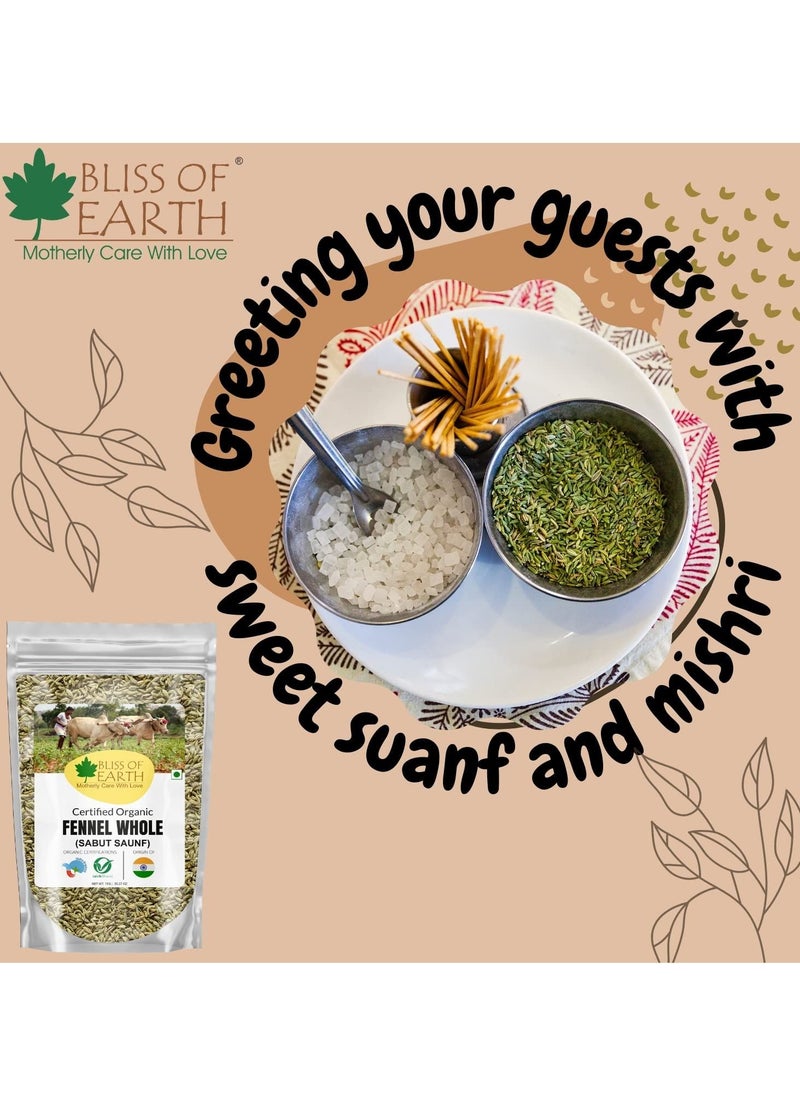 BLISS OF EARTH - 1KG Fennel seed Saunf Indian Spice Fresh & Sweet Great for Weight loss digestive health or Cooking - Image 1