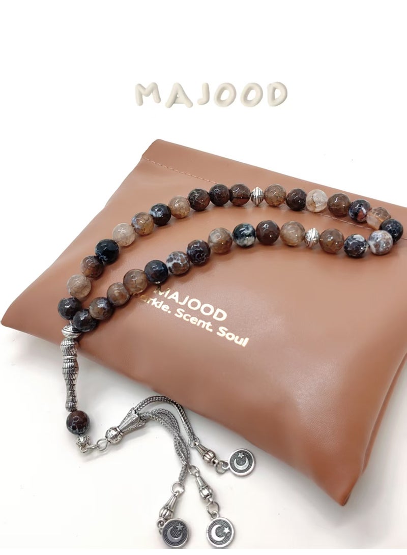 موجود 33 خرزة صلاة من اليشم الطبيعي/تسبيح/10 ملم - Image 1