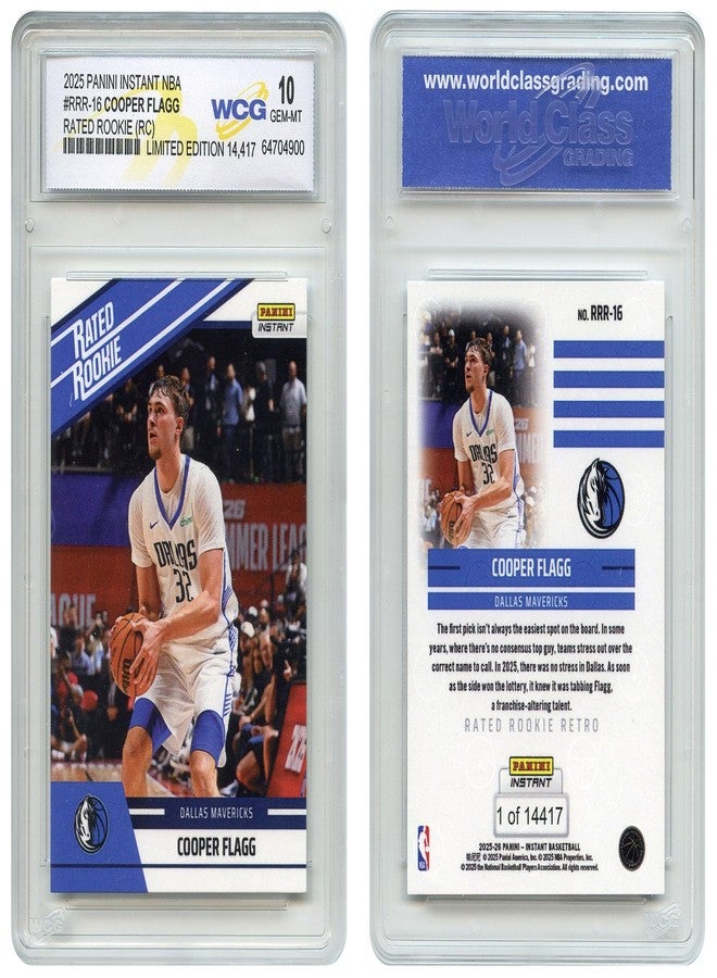 WCG 2025 Panini Instant Cooper Flagg Rookie Card #RRR-16 Rated Rookie - Graded GEM Mint 10 - Image 2