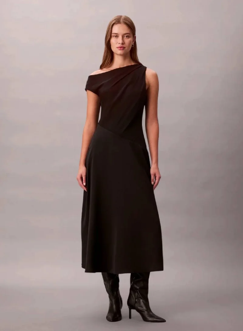 CALVIN KLEIN Crepe One-Shoulder Dress