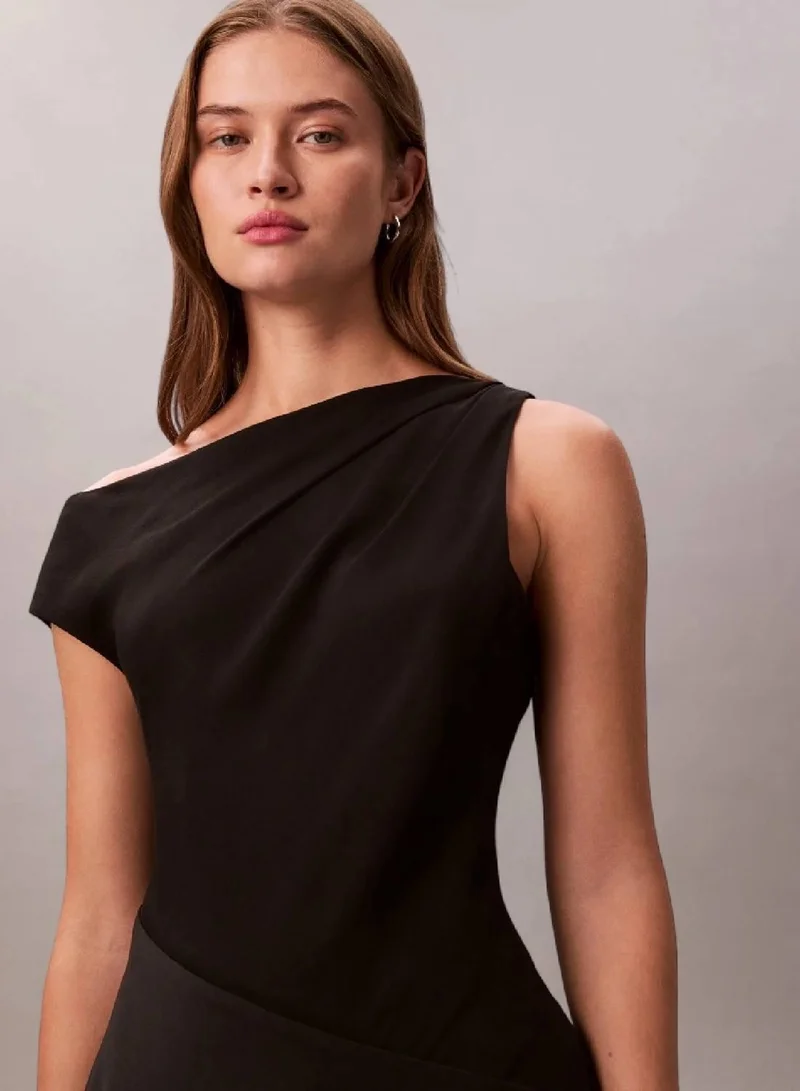 CALVIN KLEIN Crepe One-Shoulder Dress
