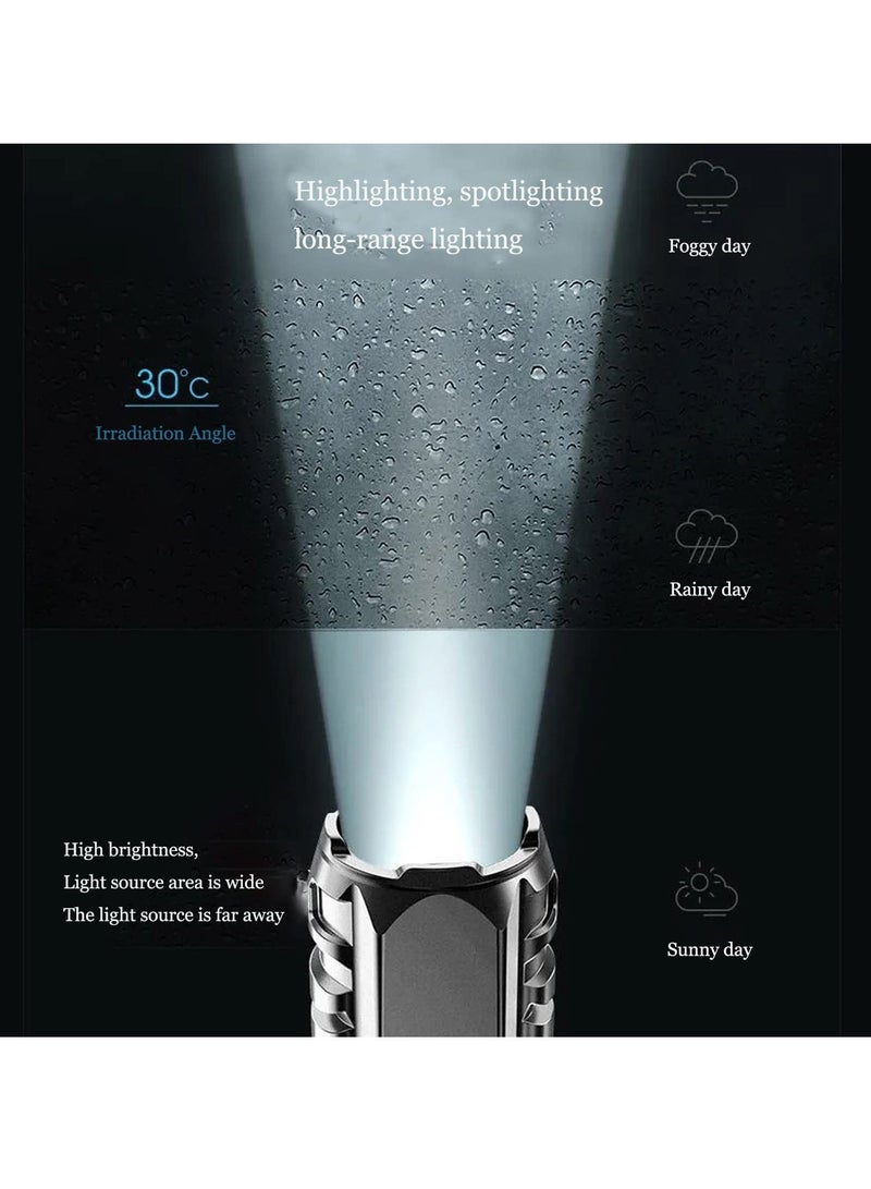 Flashlights, 2 Pcs Mini Special Forces Strong Light Flashlight, Multifunctional Rechargeable Flashlight, Super Bright Flashlight, Best Camping, Outdoor, Emergency, Everyday Carry - Image 4