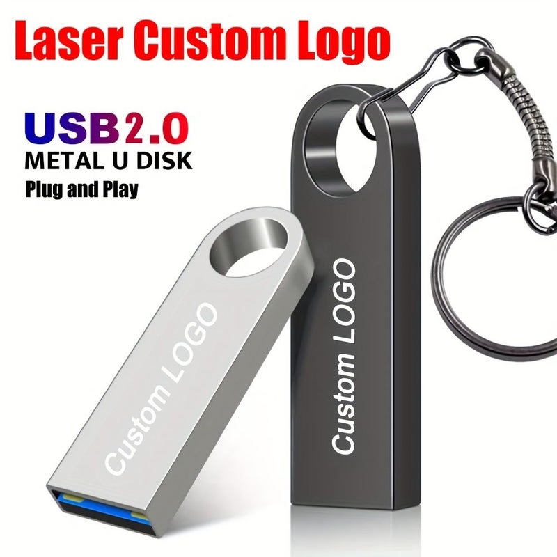 1 Gray USB 2.0 Metal Flash Drive 4GB Pen Drive Stick Storage Key - Image 1