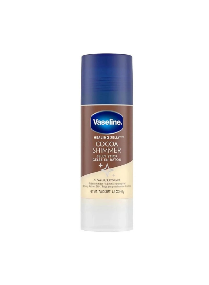 Vaseline Cocoa Shimmer Jelly Glow Up Body Stick for Dewy, Radiant Skin 1.4 oz