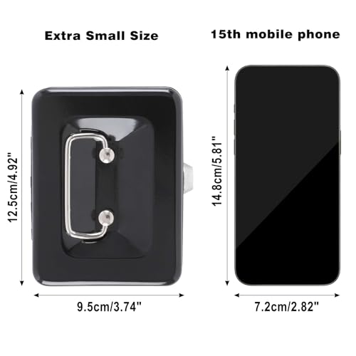 xydled Locking Steel Mini Cash Box with Removable Coin Tray and Key Lock for Kids,4.92" x 3.74" x 2.36",Black - Image 2