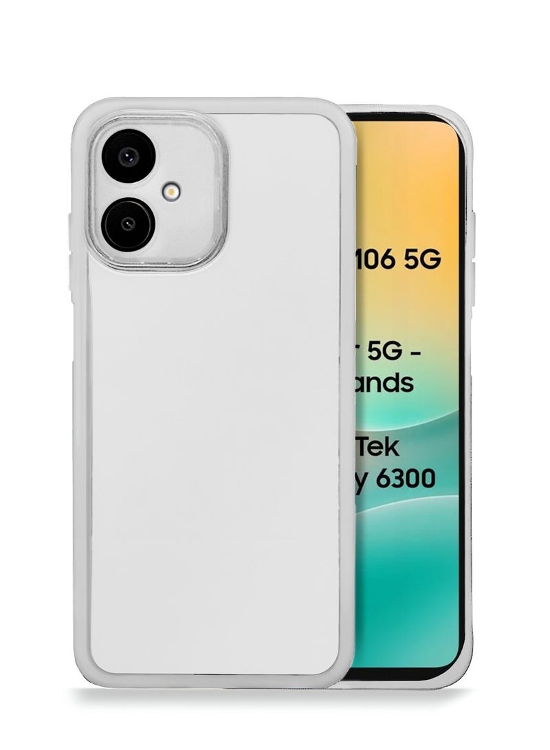 دبليو تيك سامسونج جالاكسي M06 / سامسونج جالاكسي F06 5G 2025 ناعم شفاف TPU سيليكون هاتف رفيع للغاية أنيق مطلي بالكهرباء غطاء العلبة الخلفية للكاميرا - أبيض - Image 1